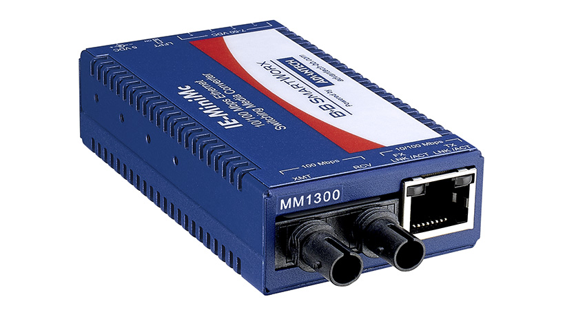 Mini Hardened Media Converter, 100Mbps, Multimode 1300nm, LFPT, 5km, ST